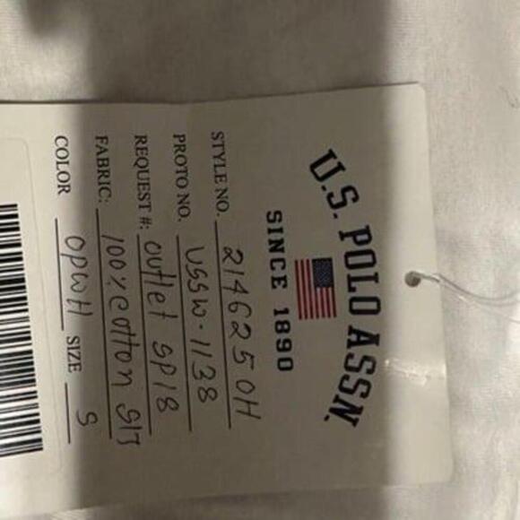 U.S. Polo Assn. White Lace Trim T-Shirt - Size Small - NWT - Picture 4 of 4